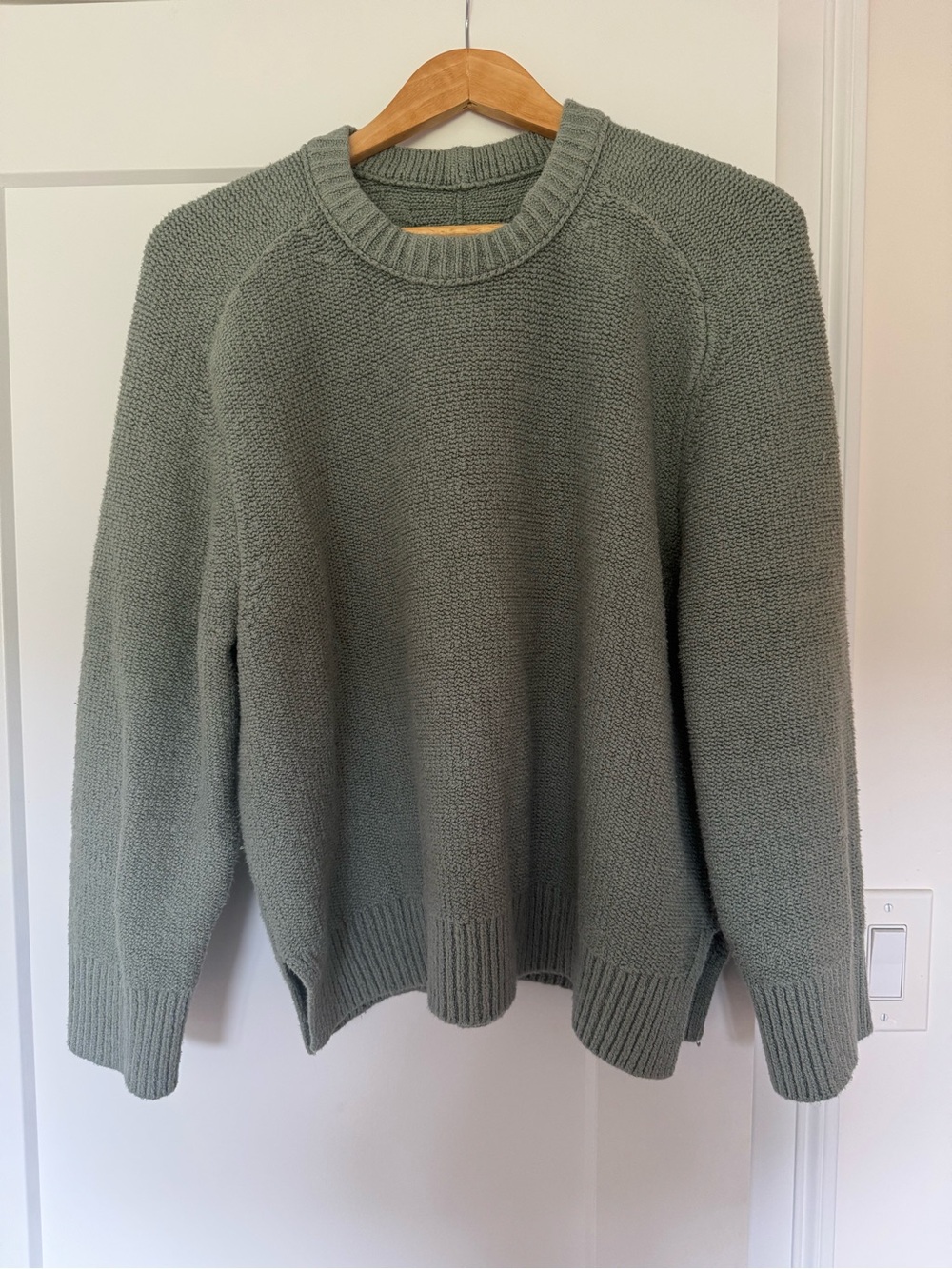 Classic Crewneck Women Sweater in Sage Green